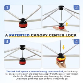 EAGLE PEAK Day Tripper 8x8 Aluminum Super-Lightweight Slant Leg Pop Up Canopy with 3 Removable Walls, Instant Outdoor Backpack Canopy Tent, Outside Beach Folding Sun Shelter, 8x8 Base 6x6 Top, Red