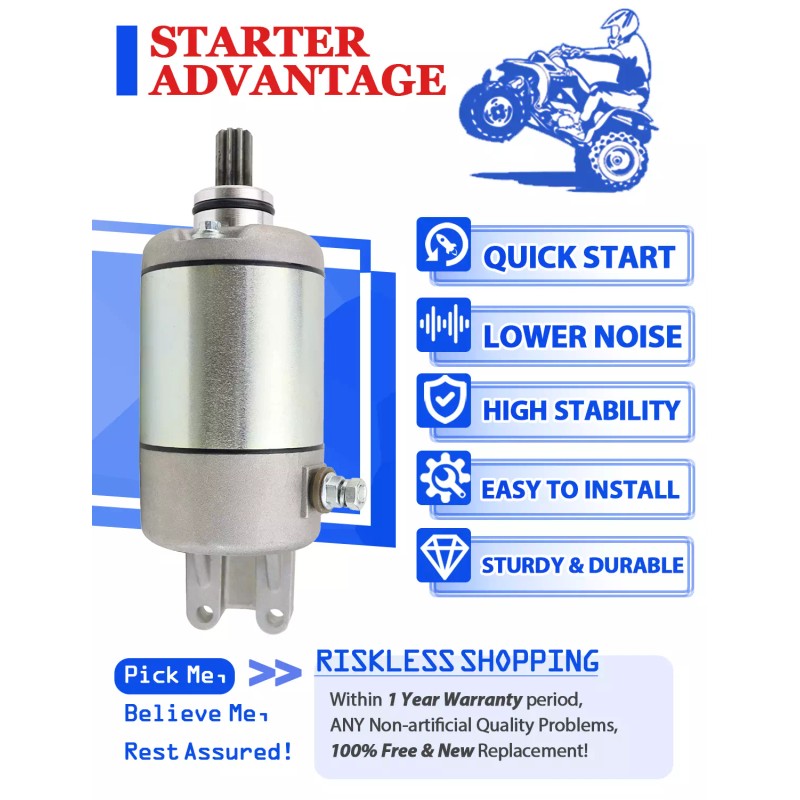 Motorsupermarkets Starter Motor for Can-Am Bombardier Outlander 400 2003-2008 with