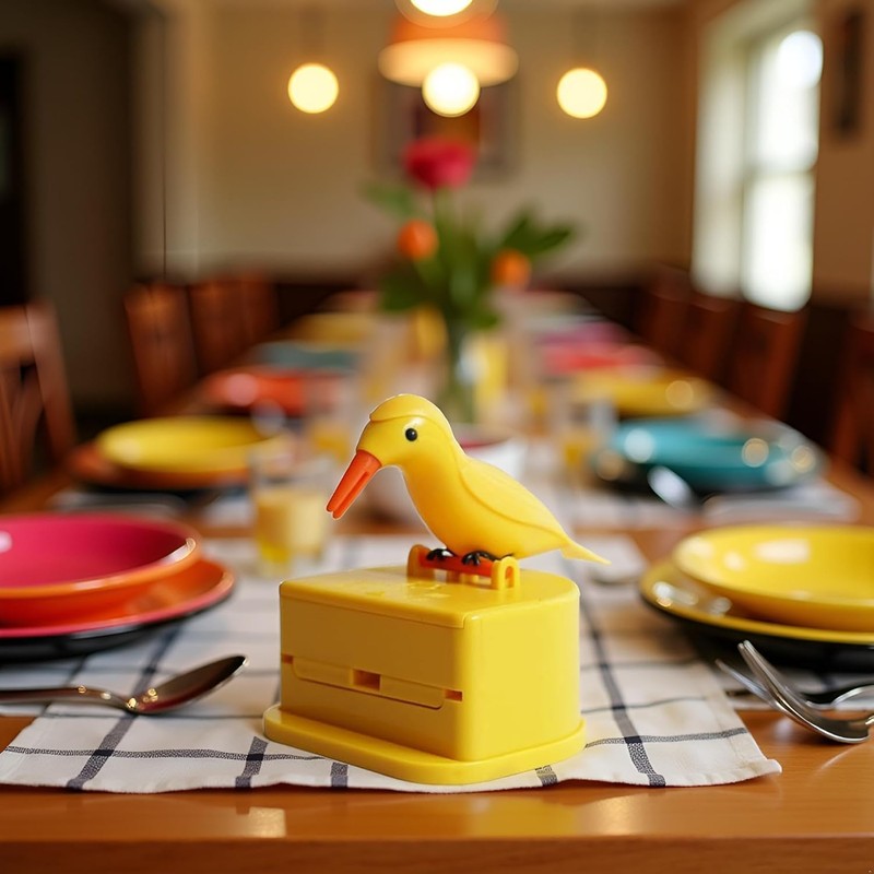 Ghwei Yellow Woodpecker Toothpick Dispenser, Cute Bird Toothpick Dispenser, Bird