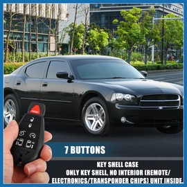 A ABSOPRO Car Key Case 7 Buttons Remote Control Car Key Shell Protective Cover for Chrysler Town and Country 2008-2016 Item Replacement