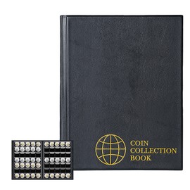 CS0235BK 350 Pockets Coin Holder Collection Black - 3.0 cm x 3.5 cm 1.2 x 1.4 Inch Coin Storage Album for Collectors
