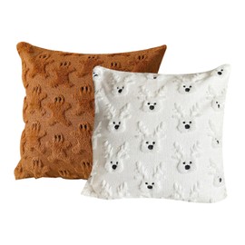 BSITSSS Christmas Cushion Covers Set of 2, 18x18 Inch 45x45cm, Elk Shape Christmas Cushions, Gingerbread Man Christmas Pillows, New Xmas Cushion Covers, Pillow Cases for Holiday Christmas Decor