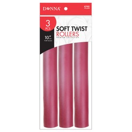 DONNA 10" Soft Twist Foam Rollers and Hair Styling Clips for Heatless Curls - 1.125"(D) PLUM 3PCS