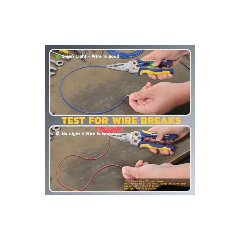 haisstronica 9-in-1 Rechargeable Wire Stripper with NCV Voltage Tester, 10-18