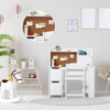 Garvee Kids Desk and Chair Set, Wooden Study Table with