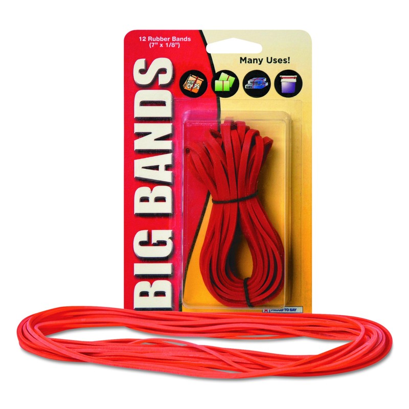 Alliance Rubber Big Rubber Bands 12 Pack 7-Inch X 1/8-Inch