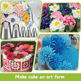 Suuker - Juego de 5 puntas de rosas, de acero inoxidable, puntas de decoración de pasteles, puntas de glaseado para cupcakes, pasteles, galletas y decoración (402L 402 79 80 81)
