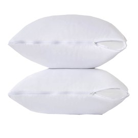 Waterproof Down Feather Proof Euro Pillow Protectors 26x26 Pack of 2 European Size Pillow Covers for Square Throw Pillow