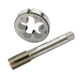 5/8-18 Tap And Die Set, UNF Machine Thread Tap And Round Thread Die Right Hand HSS Taper