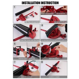 JCFANTS Precision Miter Gauge, Standard Slot 3/4'' x 3/8'', Aluminum Alloy Miter Gauge Table Saw with Micro Adjustable Flip Stop and Extendable Fence with 45 degree Angled Ends and Quick Angle Stop