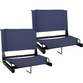 Sports Unlimited Wide Stadium Chair, Stadium Seats with Back Support, Bleacher Chairs with Back and Cushion - 2 Pack