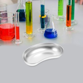 iplusmile Kidney Bowl Stainless Steel Kidney Shaped Vomiting Basin Surgical Bowls for Dental Laboratory Instruments Reusable Kidney Bowl Metal - Pack of 2