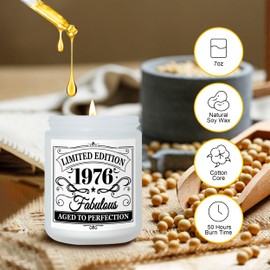 Dulkjio 50th Birthday Gifts for Women Men Her Him, 1976 Birthday Candle 7oz