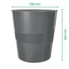 Leitz Wow 52781001 Waste Paper Bin, 15 l, Polystyrene