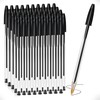 G4GADGET Pack of 50 Black Pens - Smooth Writing Ballpoint