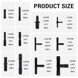 115PCS Car Vacuum Hose Connector Assortment,12 Sizes Vacuum Line Kit Including Tee/Straight/Reducer Connector,Standard Car Accessories Vacuum Tube Connector