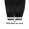Moresoo Tape Hair Extensions 24 Inch Jet Black Hair Extensions
