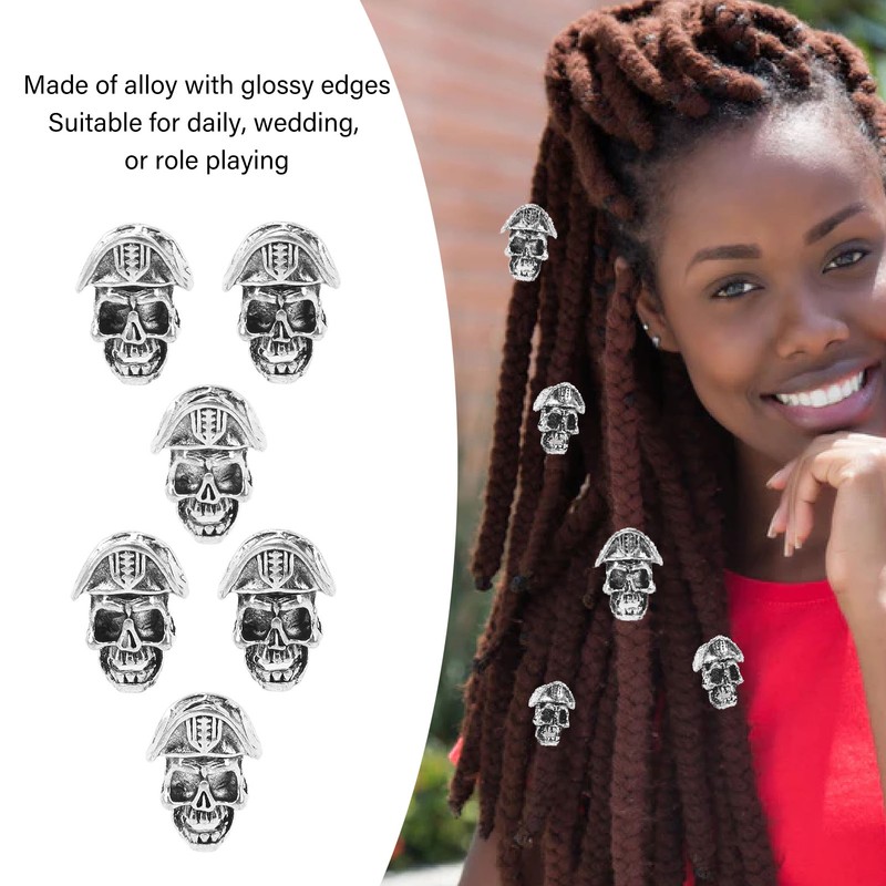 20PCS Beard Beads with Holes Dreadlock Ornaments DIY Vikings Beard