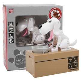 Saving Pot Electronic Money Box Robotic Dog Coin Bank Automatic Piggy Bank for ChildrenWhite