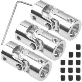 3Pack Vgoohobby Universal U Joint Coupler Rotatable Steering Shaft Coupling Motor Connector for RC Boat Robotics Snowblower Chute Floor Jack Handle (10mm to 10mm)