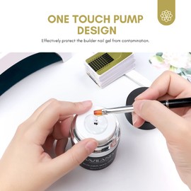 SAVILAND Building Gel for Gel Nails: Transparent Hard Gel for Nail Extension, Builder Nail Base Gel & Nail Strengthening, Manicure Set with 100 Stencils & Acrylic Brush