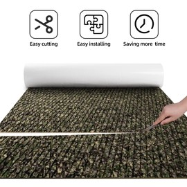 FOCEAN Boat Flooring EVA Foam Boat Decking Faux Teak Marine Flooring Marine Mat Sheet for Motorboat RV Yacht Kayak Surfboard, 94.5''x 23.6'', Camo Grass