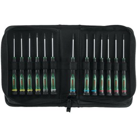 Bosch Präzisionsschraubendreher-Set 13-teilig (Präzise Schraubendreher für Heimwerken und Modellbau; S2-Stahl; Magnetische Spitzen; PH/SL/TX/HEX; Farbcodierte Größen; Softgrip)