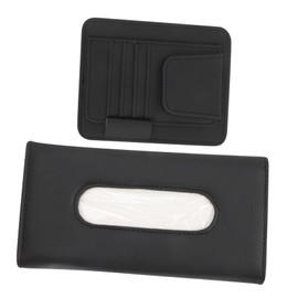 Outanaya 1Set Car Tissue Holder Premium Leather Napkin Holder for Sun Visor Durable Tissue Box with Clip Easy Installation for Cars