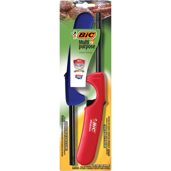 BIC Multi-purpose Classic Edition Lighter, Assorted Colors, 2-Pack