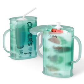 Squeeze Pouch Holder for Food Pouches & Drink Boxes, Scalable Baby Pouch Holder Allows Baby to Self-Feed and Avoid Messes, Anti-Squeeze Pouch Holder No Spill No Mess, Comfort Easy Grip Handles, Green