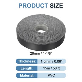 MECCANIXITY Black Edge Banding 50 ft x 1-1/8 Inch Veneer Tape Pre-glued Flexible Plywood Edge Banding with Hot Melt Adhesive for Furniture Restoration