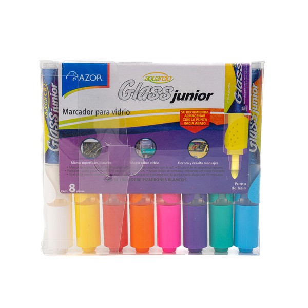 Azor Marcadores Para Vidrio 8 Piezas Aquarelo Glass Jr. 301.22826