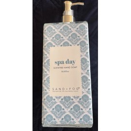 Sand + Fog 1 Sand + Fog SPA DAY Scented Liquid Hand Soap Wash 16.9 fl oz GLASS BOTTLE blue