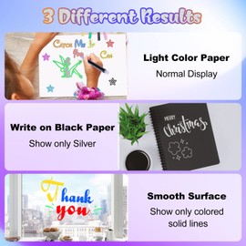 H-TONE Super Squiggles Outline Markers Set of 12 Colors Double Lines Shimmer Markers for Artists Magic Metallic Silver Lines Art Marker Pens for Drawing Coloring Christmas Gift Greeting Cards