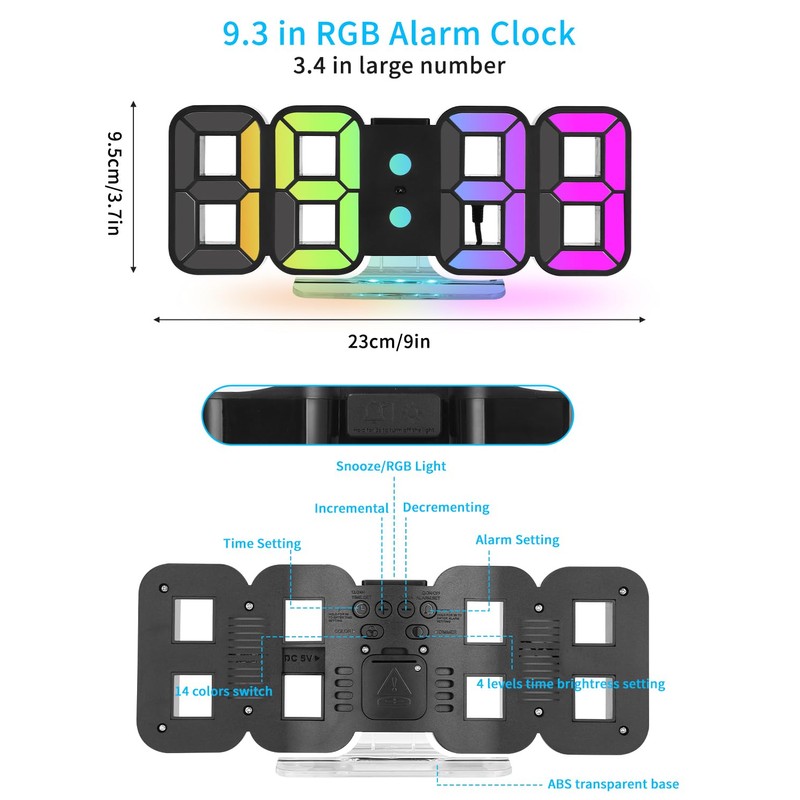 Zaxiva 3D LED Digital Alarm Clock, Table Clock, Digital Clock