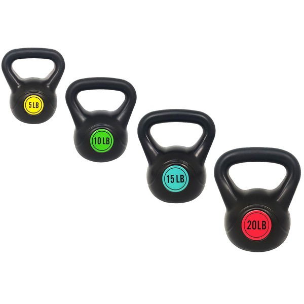 ​Signature Fitness ​Wide Grip 3-Piece Kettlebell Exercise Fitness Weight Set,