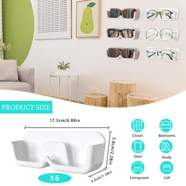MdakeGo - Paquete de 6 Organizadores de Anteojos de Sol para Colgar en la Pared, Decoración de Puerta de Clóset y Entrada