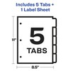 Avery Index Maker Label Dividers, Clear, 5-Tab Set, 1 Set