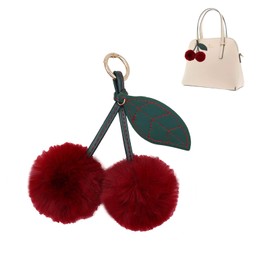 GETFACAI Cherry Keyring, Cherry Bag Charm, Bag Charms, Cherry Bag Charm, Versatile Key Chain, Cherry Bag Charm, Wallet Pendants Key Chain, Cherry Bag Pendants for Women, Purses Bags Handbags