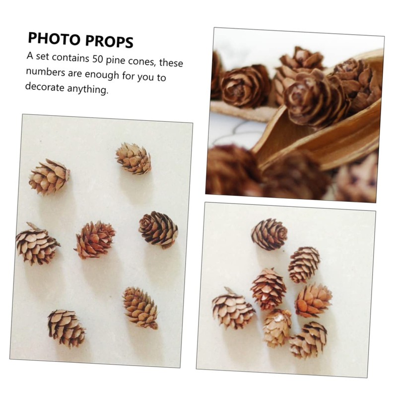 CAXUSD 50 Pcs Small Artificial Pine Cones Decorative Natural Pine