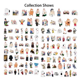 GTOTd Family Cartoon Guy Stickers (100 Pcs) House Merch Vinyl Water Bottle Luggage Guitar Skateboard Cute Aesthetic Manga Gifts for Teens