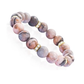 Lava pink zebra bracelet, relieve anxiety Yoga relaxation Crystal beaded bracelet, women anti-stress bring good mood bracelet, good luck gift