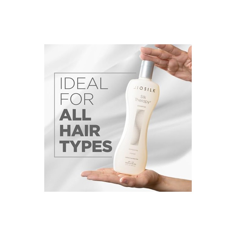 Biosilk Champú de terapia de seda, 12 onzas líquidas, el