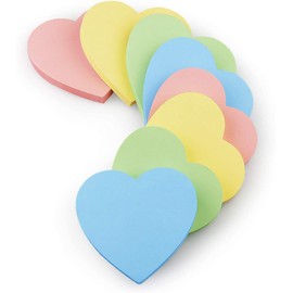 Early Buy 3x3 Heart Shape Sticky Notes 8 Pads/Pack, 75 Sheets/pad (4 Pastel Color)