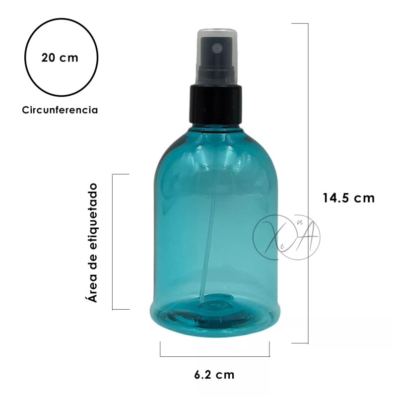 Xena Envase Plastico Atomizador Negro Campana 250 Ml Colores X12