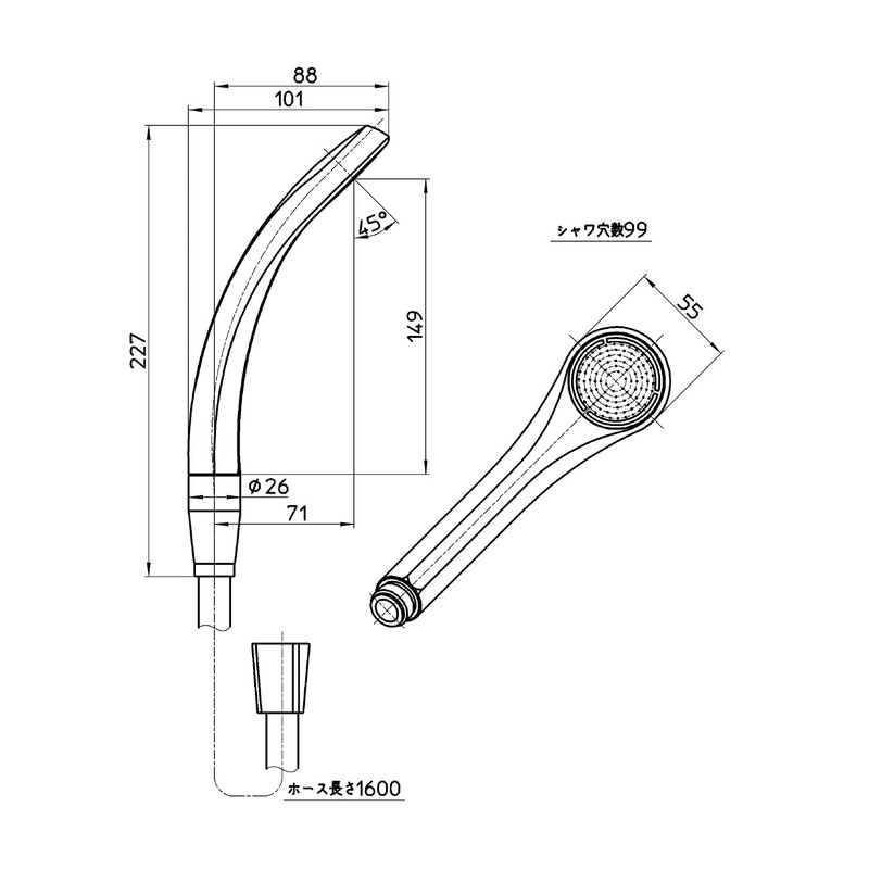 三栄 Faucet Shower Head and Hose Set of Water Saving