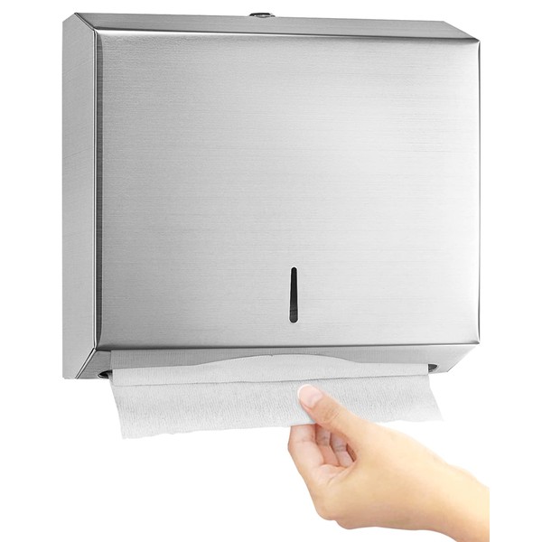 Alpine Paper Towel Dispenser for C Fold, Trifold & Multifold Paper Towels- Stainless Steel Paper Towel Holder Wall Mount