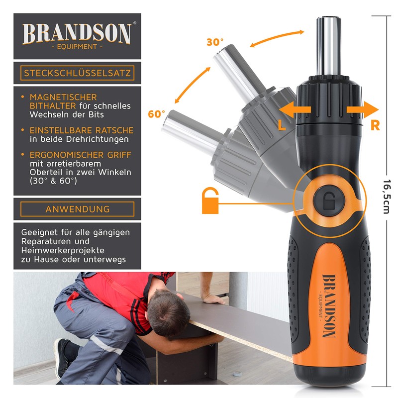 Brandson Screwdriver Set – 46 Piece Tool Box – Nuts