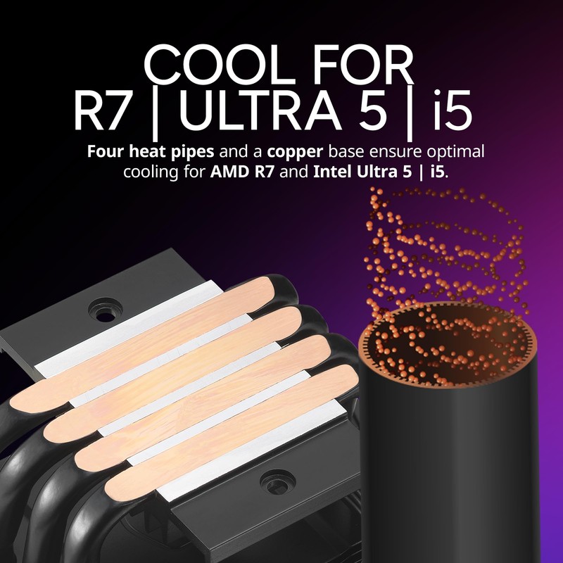 Cooler Master Hyper 411 Nano CPU Air Cooler, SickleFlow 92