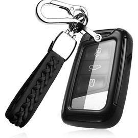 MEDZUK 5 Colours Key Case, Compatible with Skoda Kodiaq 2017-2023 2024 Car Key Case with Key Fob Accessories Protective Case, black